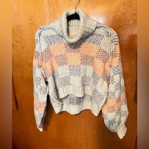Lush Checkered Turtleneck Sweater size small